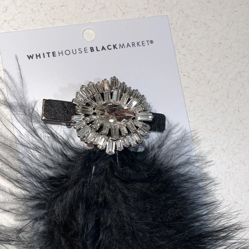 WHBM JEWELED FEATHER HAIR CLIP